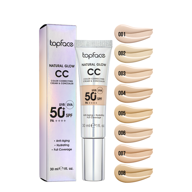 Тональный СС крем topface Natural Glow CC Cream & Concealer SPF50 PT472 30 мл 006 Cool Sand/Холодный песочный - изображение 3