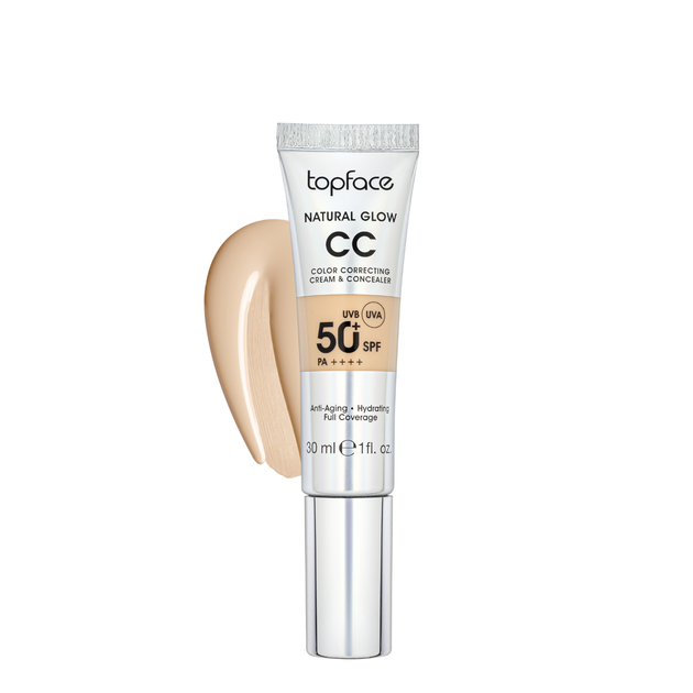 Тональный СС крем topface Natural Glow CC Cream & Concealer SPF50 PT472 30 мл 006 Cool Sand/Холодный песочный - изображение 2