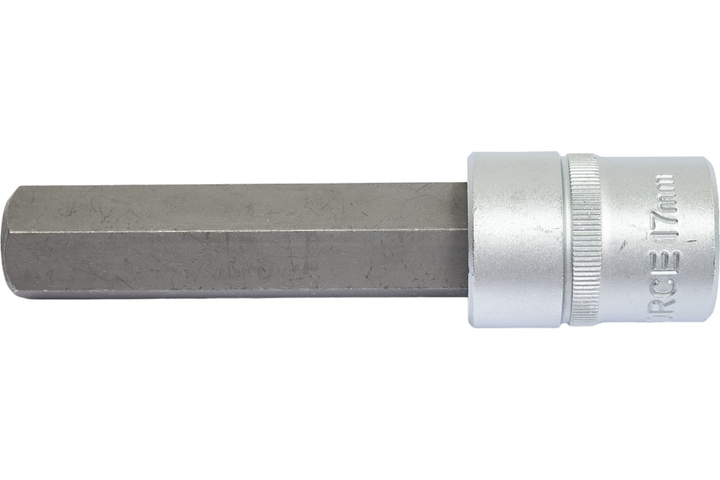 Головкa-бита шестигранная (HEX) 17 мм 1/2" L=110 мм Force 34411017 F - Фото 3 Головкa-бита шестигранная (HEX) 17 мм 1/2" L=110 мм Force 34411017 F - изображение 3