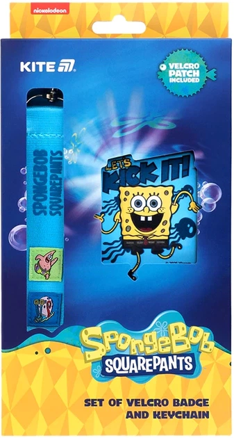 Набір Kite SpongeBob SquarePants бейдж на липучці та підвіска (SB25-3010) - Фото 1 Набір Kite SpongeBob SquarePants бейдж на липучці та підвіска (SB25-3010) - зображення 1