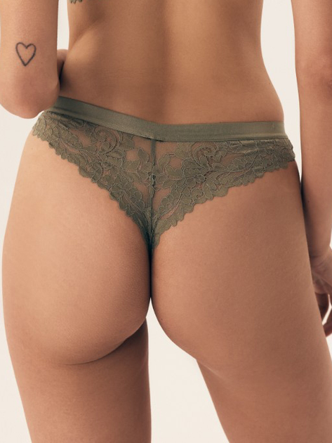 Majtki stringi damskie koronkowe Esotiq Lynn 42331-87X S Khaki (5903972387474) - obraz 2