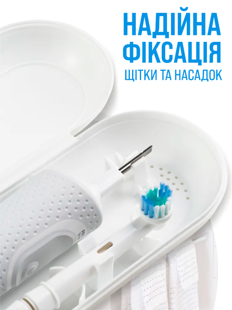 Футляр для электрощетки oral b soocas philips oclean xiaomi mijia универсальный дорожный бокс box чехол Белый (White) - изображение 3