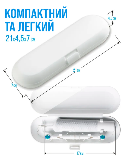 Футляр для электрощетки oral b soocas philips oclean xiaomi mijia универсальный дорожный бокс box чехол Белый (White) - изображение 6