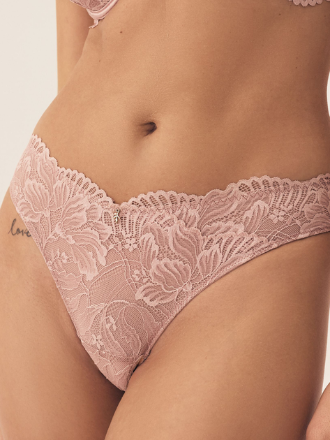 Majtki brazyliany damskie koronkowe Esotiq Blueberry 42557-39X L Różowe (5903972524749) - obraz 1