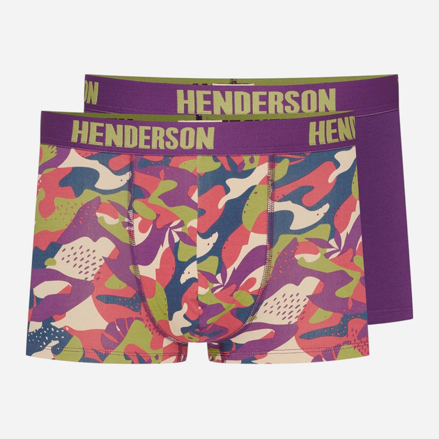 Набір трусів боксерів чоловічих бавовняних 2 шт Henderson Spin 42589-MLC L Фіолетовий/Різнокольоровий (5903972379547) - зображення 1