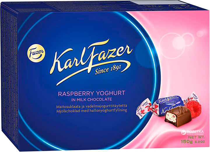 Конфеты Karl Fazer Шоколадные с малиновым йогуртом 150 г (6416453072725 ...