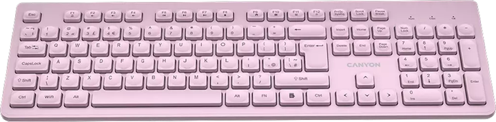 Клавіатура бездротова Canyon HKB-W01 Silent Wireless Pink (CNS-HKBW01P) - зображення 3