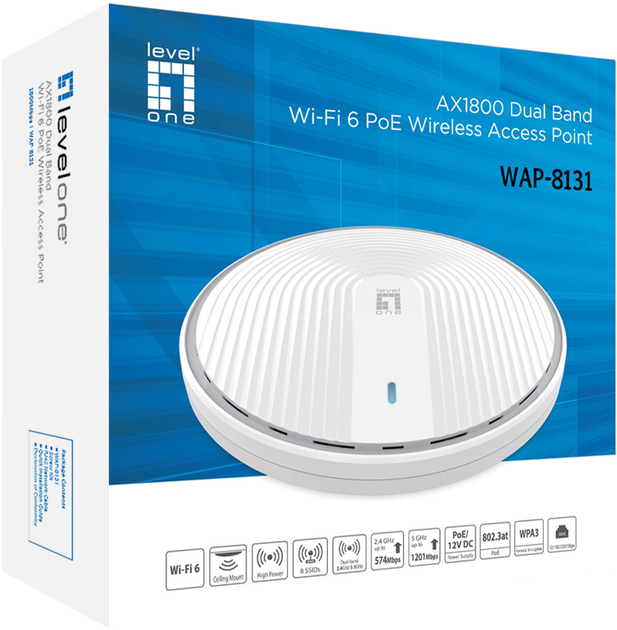 Router Level One AX1800 Dual Band Wi-Fi 6 PoE (WAP-8131) - obraz 6