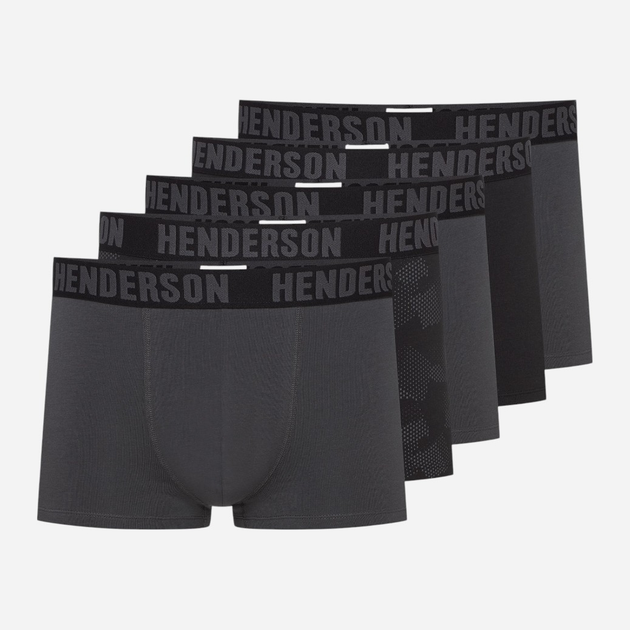 Набір трусів боксерів чоловічих бавовняних 5 шт Henderson Soul 43170-MLC L Чорний/Графітовий (5903972519264) - зображення 1
