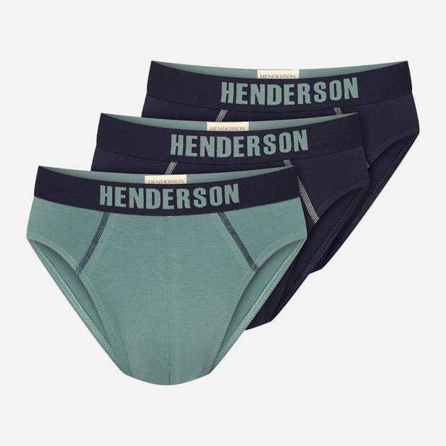 Набір трусів сліпів чоловічих бавовняних 3 шт Henderson Scope 43172-MLC XL Темно-синій/Зелений (5903972519073) - зображення 1