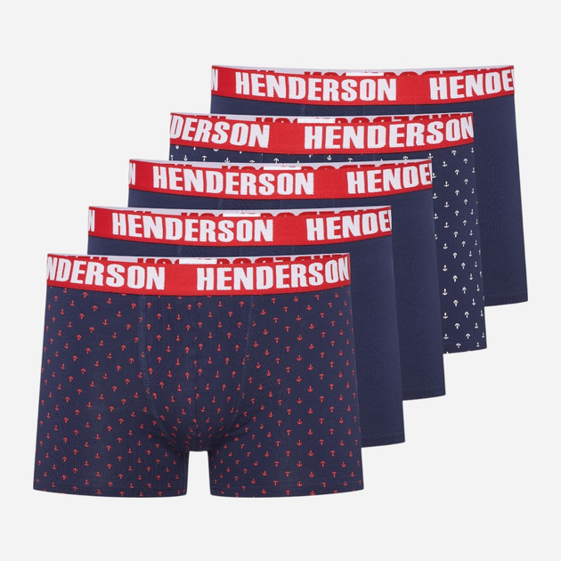 Набір трусів боксерів чоловічих бавовняних 5 шт Henderson Ohio 43182-MLC 2XL Темно-синій/Червоний (5903972519943) - зображення 1