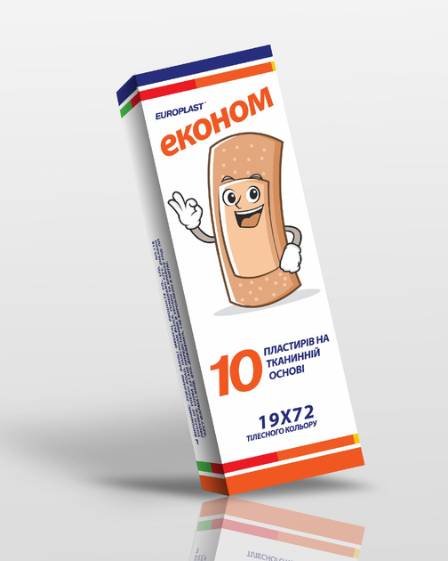 Пластир бактерицидний на тканинній основі Europlast Еканом 300 шт 19 х 72 мм - зображення 2