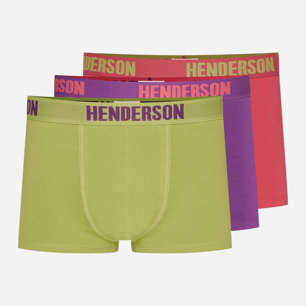 Набір трусів боксерів чоловічих бавовняних 3 шт Henderson Star 42594-MLC XL Фіолетовий/Зелений/Рожевий (5903972380055) - зображення 1