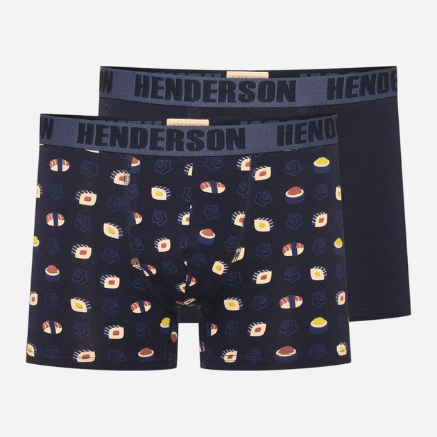 Набір трусів боксерів чоловічих бавовняних 2 шт Henderson Sushi 42625-MLC 2XL Темно-синій (5903972379929) - зображення 1