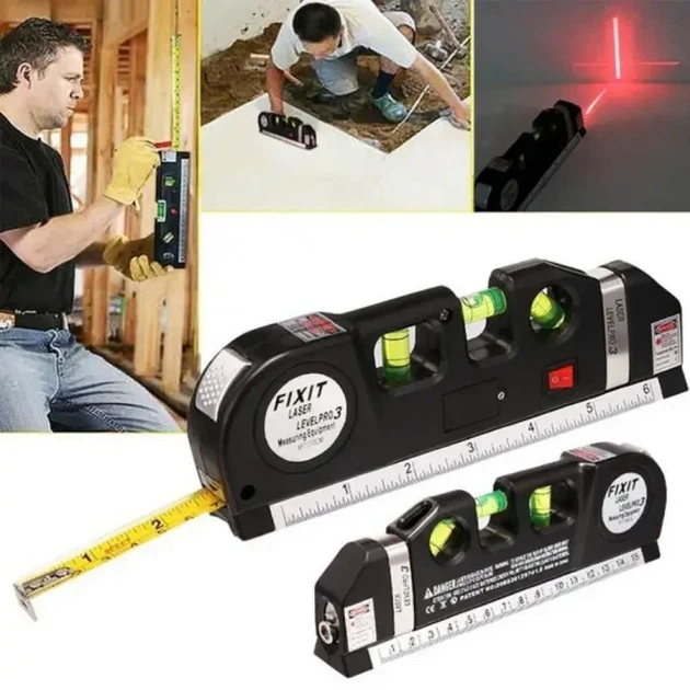 Лазерный уровень FIXIT Laser Level PRO 3 со встроенной рулеткой 7124 - изображение 3