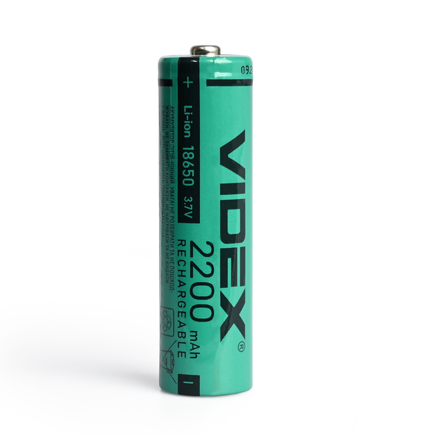 Акумулятор Videx літій-іонний 18650 (без захисту) 2200mAh - Фото 1 Акумулятор Videx літій-іонний 18650 (без захисту) 2200mAh - зображення 1