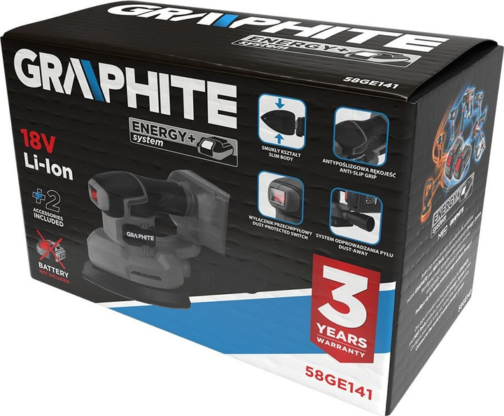 Орбітальна шліфувальна машина дельта Graphite 140 x 140 x 80 мм 58GE141 (5902062545176) - зображення 12