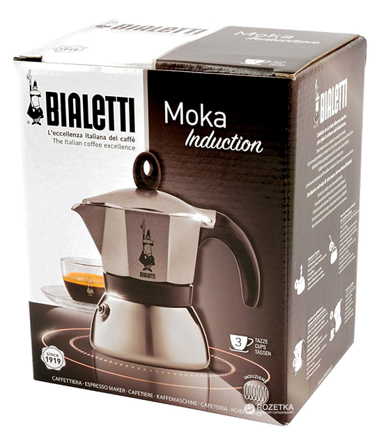 Гейзерная кофеварка Bialetti Moka Induction 135 мл (0004812) – фото ...