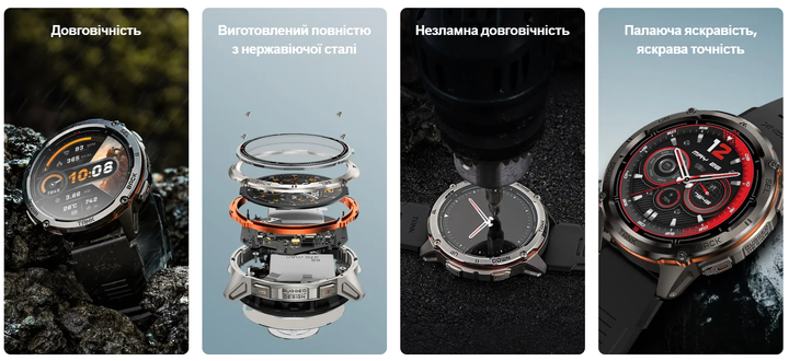 Умные противоударные, тактические смарт часы для военных Kospet Tank T3 Ultra 2 Special Edition Black (2 ремешка) с компасом, барометром,GPS, водостойкие - изображение 10