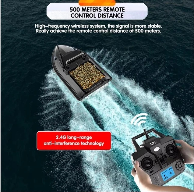 Кораблик для рибалки з GPS FLYTEC V060 короповий радіокерований катер для завезення підгодовування та снастей - максимальна комплектація, сумка у подарунок - Фото 4 Кораблик для рибалки з GPS FLYTEC V060 короповий радіокерований катер для завезення підгодовування та снастей - максимальна комплектація, сумка у подарунок - зображення 4