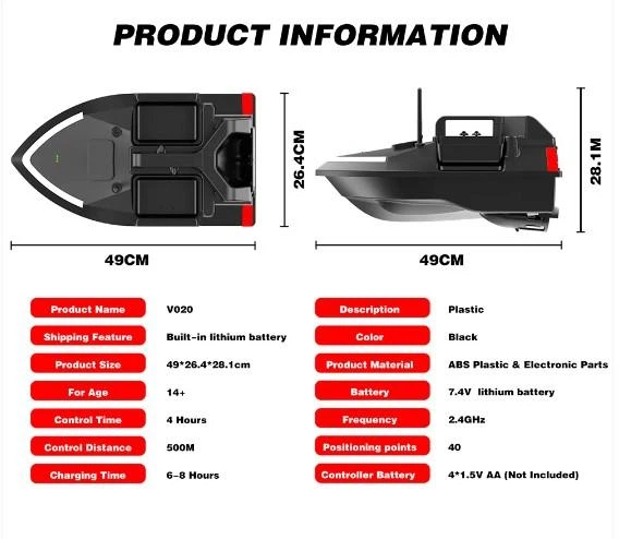 Кораблик для рыбалки с GPS FLYTEC V020 карповый радиоуправляемый катер для завоза прикормки и снастей - максимальная комплектация , сумка в подарок - изображение 8