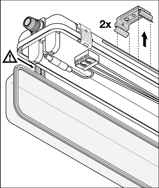 Світильник LED лінійний 220V 2xG13 675x95x70mm IP65 [4099854118074] Ledvance DP Housing - зображення 4