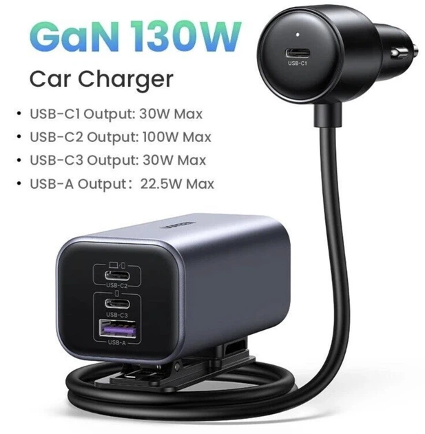 Автомобільний зарядний пристрій UGREEN 130W Fast Charger 4-Port USB - Фото 11 Автомобільний зарядний пристрій UGREEN 130W Fast Charger 4-Port USB - зображення 11