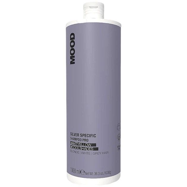 Шампунь MOOD Silver Specific Pro Shampoo для нейтралізації жовтизни 400 мл - Фото 1 Шампунь MOOD Silver Specific Pro Shampoo для нейтралізації жовтизни 400 мл - зображення 1