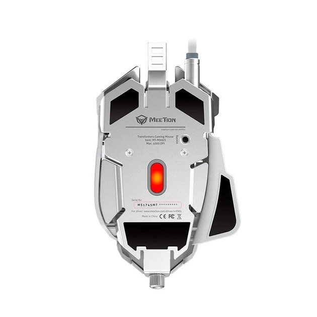 Игровая проводная мышь MEETION Backlit Gaming Mechanical Mouse RGB MT-M990S, 1200-7200DPI, USB, 1.8m, white - изображение 3
