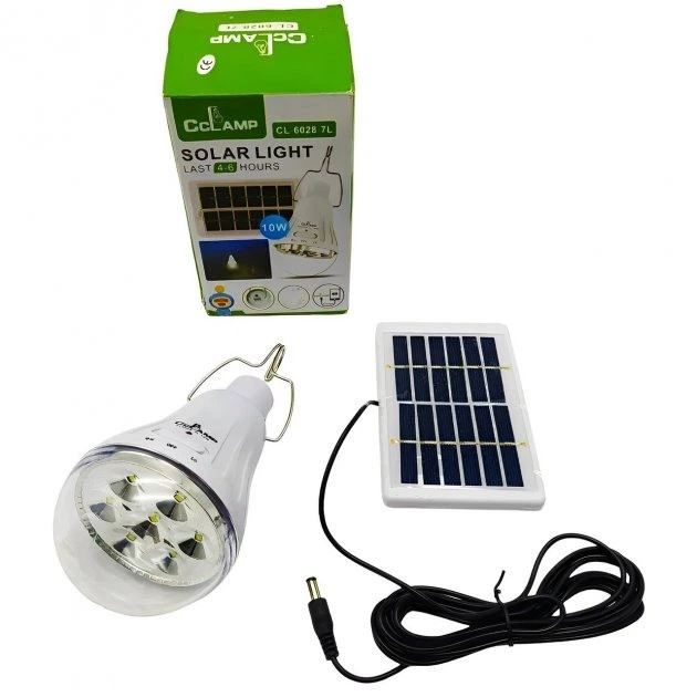 Портативна світлодіодна лампа із сонячною панеллю Solar Light CL-028 7L лампочка з гачком для дому, для дачі, для походу, для відпочинку - Фото 3 Портативна світлодіодна лампа із сонячною панеллю Solar Light CL-028 7L лампочка з гачком для дому, для дачі, для походу, для відпочинку - зображення 3