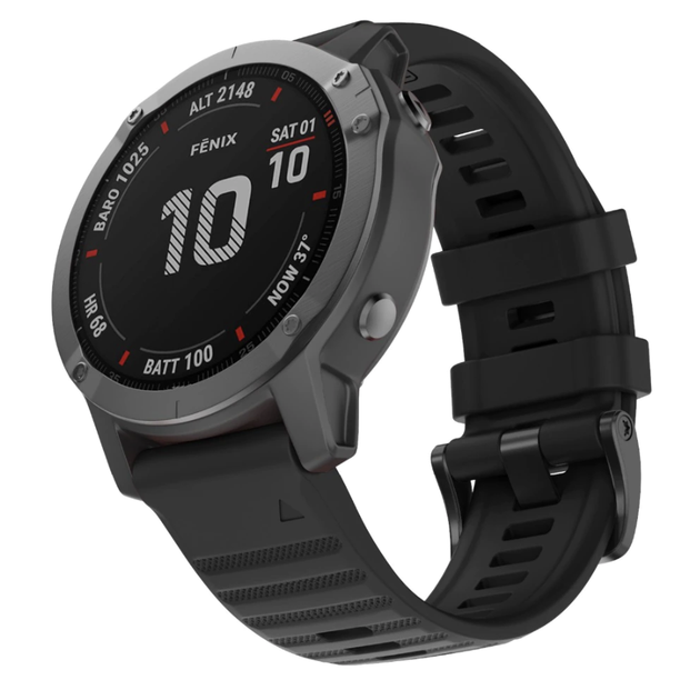 Ремешок Garmin Fenix 7 6 Pro Solar 5 Plus Sapphire Frenner 945 935 marq гармин феникс Quick Fit 22 мм Черный - изображение 2