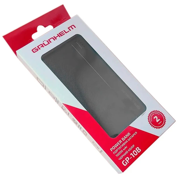 Повербанк Power bank Grunhelm GP-10B 10000 mAh черный - изображение 3