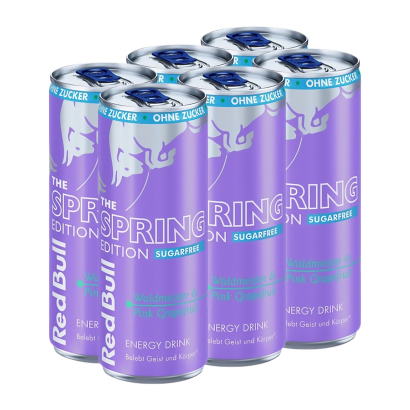 Набір Напій Енергетичний Red Bull 6шт Spring Edition Sugar Free 250ml - Фото 1 Набір Напій Енергетичний Red Bull 6шт Spring Edition Sugar Free 250ml - зображення 1