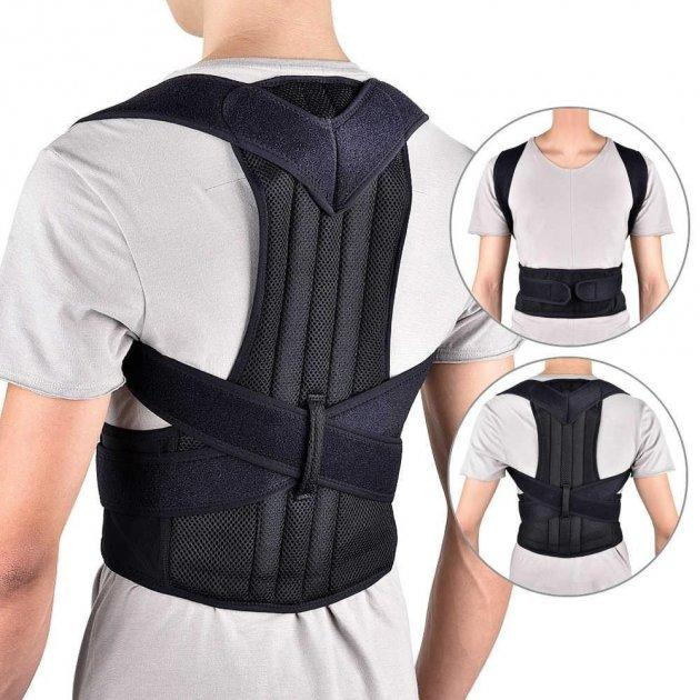 Грудопоперековий корсет коректор правильної постави Back Pain Need Help Чорний для рівної спини від сутулості Розмір L - зображення 2