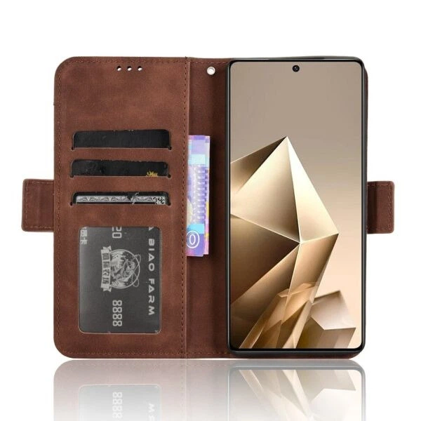 Чехол-книжка с кармашками Deexe Wallet Stand для Infinix Note 50 / Note 50 Pro - Brown - изображение 3