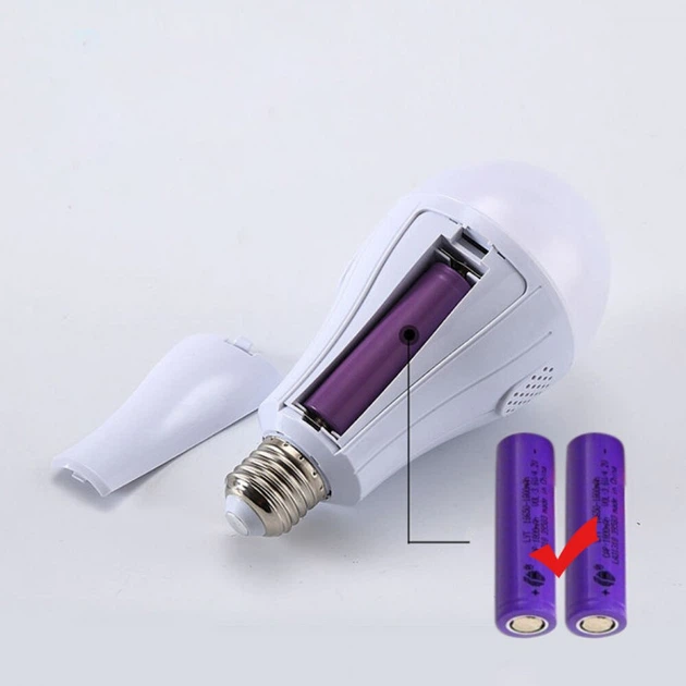 Лампочка с двумя аккумуляторами 18W 2x18650 для дома, для дачи, для похода, для отдыха, для туризма, для кемпинга, для охоты - Фото 7 Лампочка с двумя аккумуляторами 18W 2x18650 для дома, для дачи, для похода, для отдыха, для туризма, для кемпинга, для охоты - изображение 7