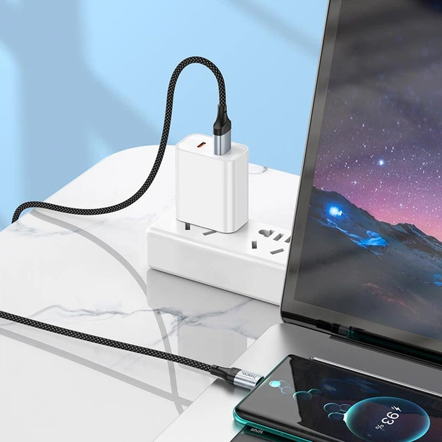 Кабель HOCO X102 USB to Type-C для швидкого заряджання та передачі даних, 3 A, довжина 1 м, Black - Фото 8 Кабель HOCO X102 USB to Type-C для швидкого заряджання та передачі даних, 3 A, довжина 1 м, Black - зображення 8