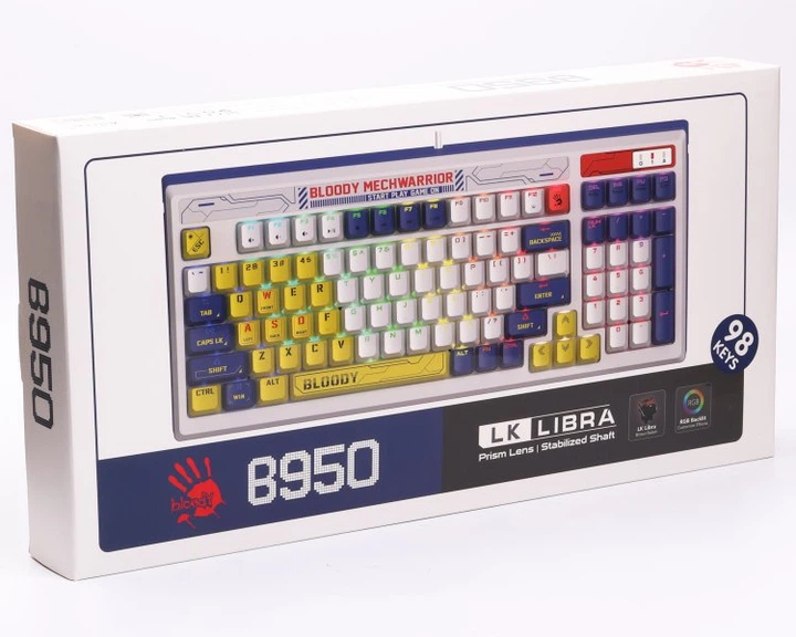 Клавіатура A4Tech Bloody B950 RGB Warrior LK Libra Brown USB-A White - Фото 10 Клавіатура A4Tech Bloody B950 RGB Warrior LK Libra Brown USB-A White - зображення 10