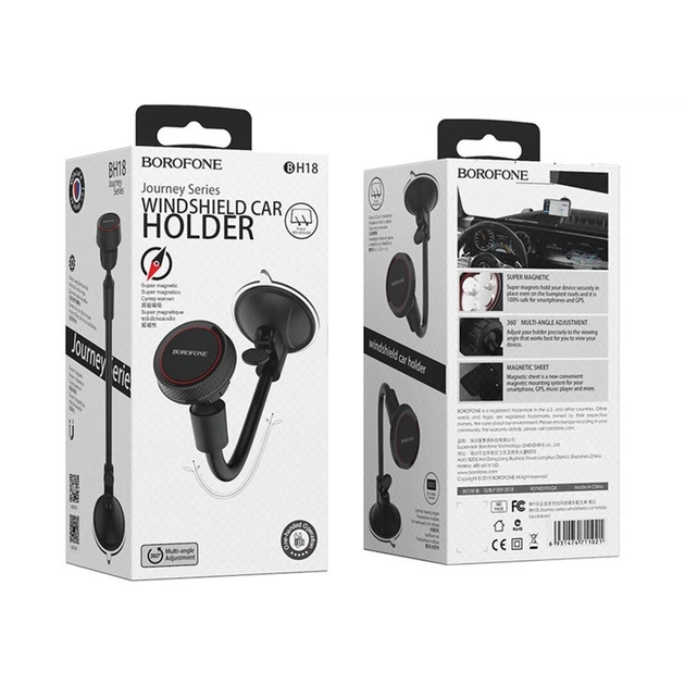 Автотримач для телефона BOROFONE BH18 Journey series in-car phone holder, carbon fiber pattern durable (6931474711021) - изображение 2