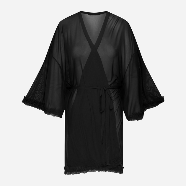 Халат жіночий великого розміру літній Esotiq Billie 43269-99X L/XL Чорний (5903972564950) - зображення 9