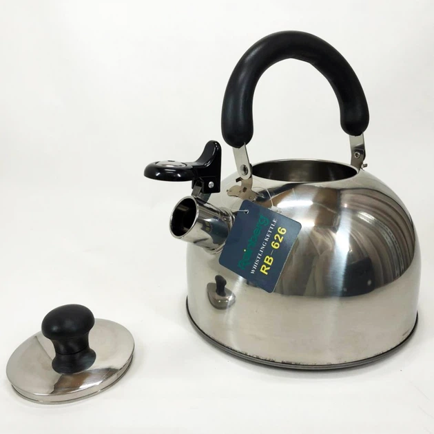 Чайник Rainberg RB-626 gray нержавіюча сталь зі свистком 3.0L - зображення 7