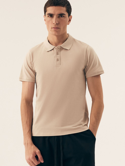 Поло довге чоловіче Henderson Mile 43025-02X 3XL Бежеве (5903972391167) - зображення 1