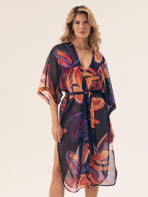 Szlafrok plażowy damski Esotiq Papaya 43148-59X L/XL Granatowy - obraz 1