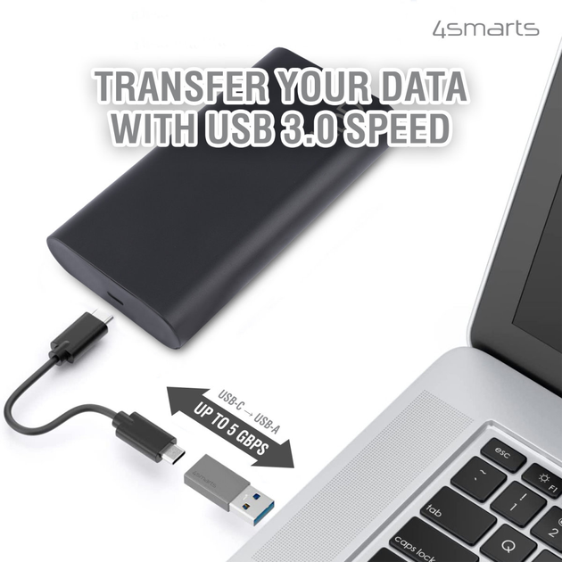 Adapter 4smarts USB Type-A 3.0 - USB Type-C 2pcs. Silver (4252011904471) - obraz 5