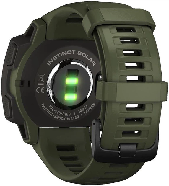 Смарт-часы Garmin Instinct Solar Tactical Moss (010-02293-04); 0.9" (128x128) TFT / встроенная 16 МБ / Bluetooth / Wi-Fi, GPS, GLONASS, Galileo / до 24 дней / 10 ATM / 45 х 45 х 15.3 мм, 53 г / зеленый - изображение 7