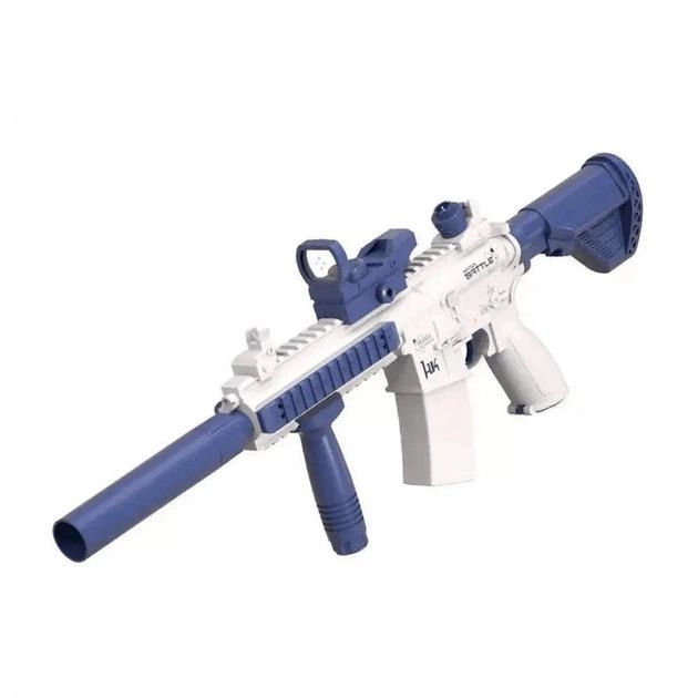 Дитячий електричний акумуляторний водяний автомат із прицілом Water Gun M416 Синій - зображення 2