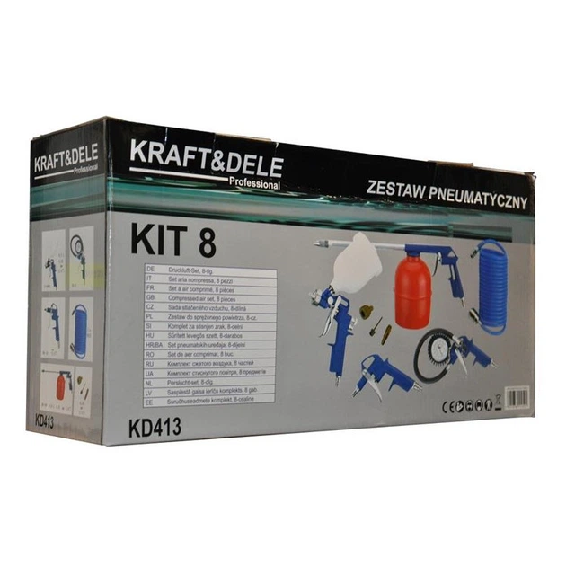 Пневматичний набір для компресора Kraft&Dele KD413, 8 елементів - зображення 7
