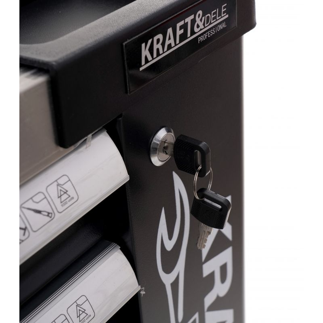 Інструментальна шафа Kraft&Dele KD1070, 7 шухляд, металева, з замком і колесами - зображення 8