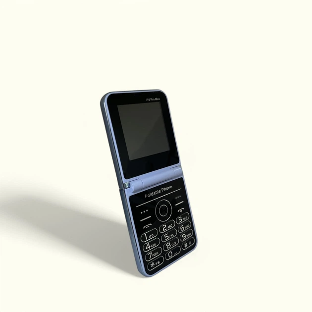 Кнопковий мобільний телефон розкладачка AIEK I16 Max на 4 сім карти Blue - зображення 4