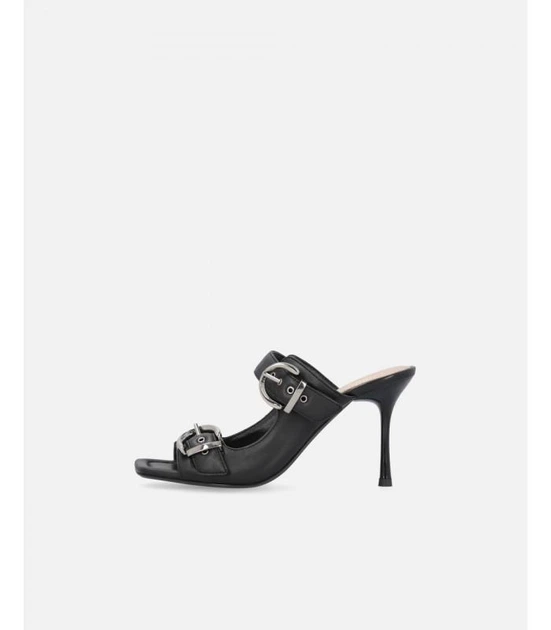 Шлепанцы с двумя пряжками Pinko 38 черный SD0309 - изображение 2